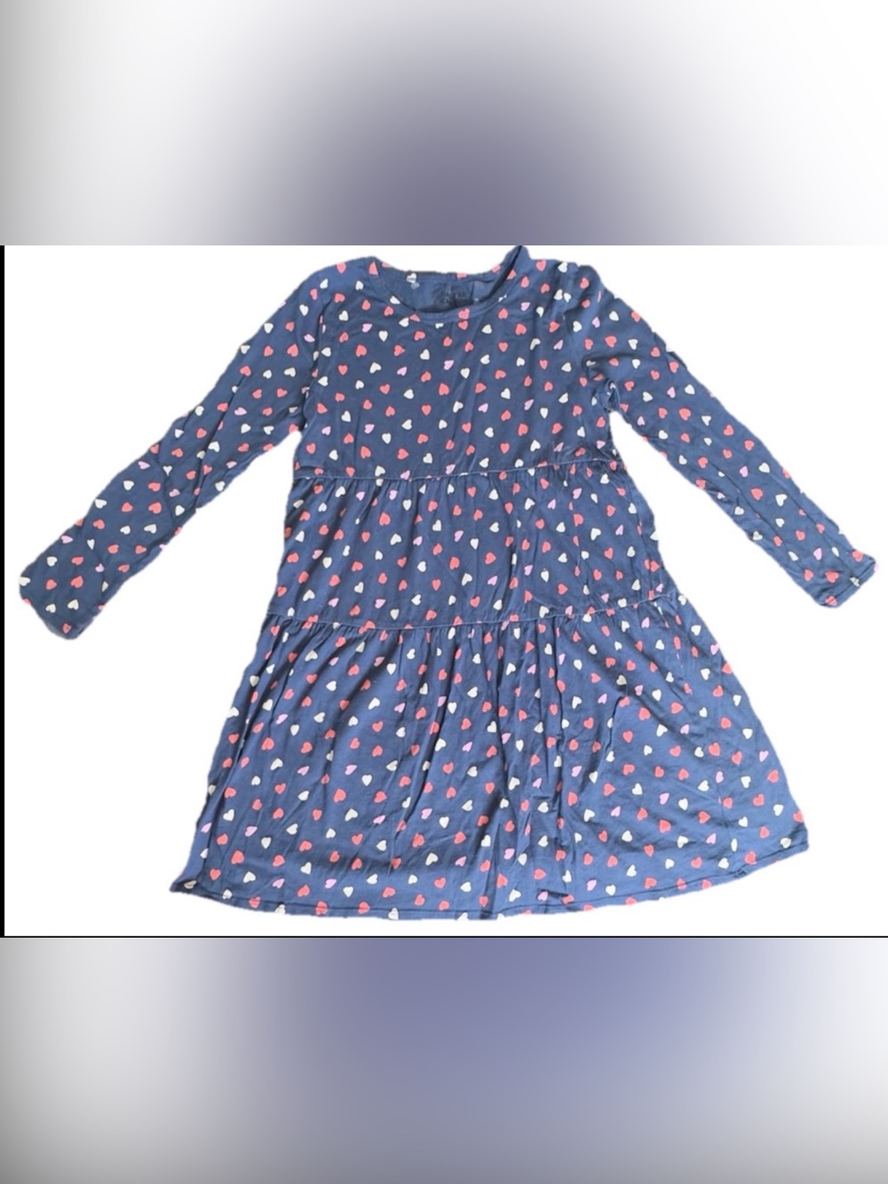 Harper Canyon Navy Blue Long Sleeve Heart Print Dress
